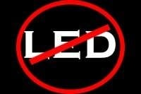 The word led is crossed out in a red circle .