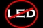 The word led is crossed out in a red circle .